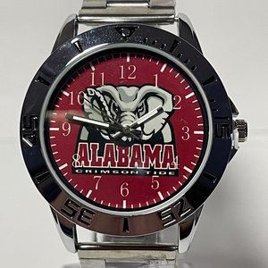 Alabama Crimson Tide NCAA Team Logo Men's Stainless-Steel Silver Watch NEW